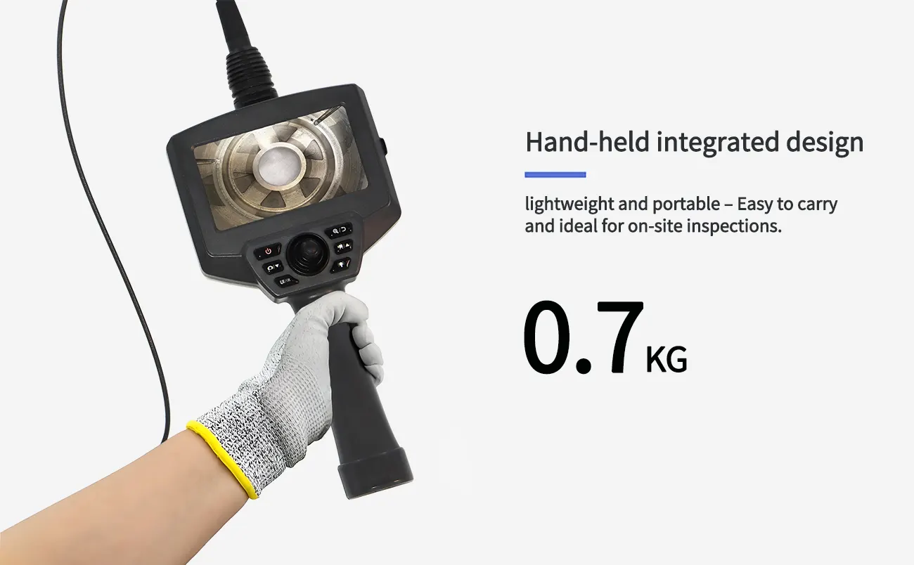3.9mm Direct Sight Flexible Videoscope, 360° Articulating Borescope for Pipeline Inspection SPJL39D4
