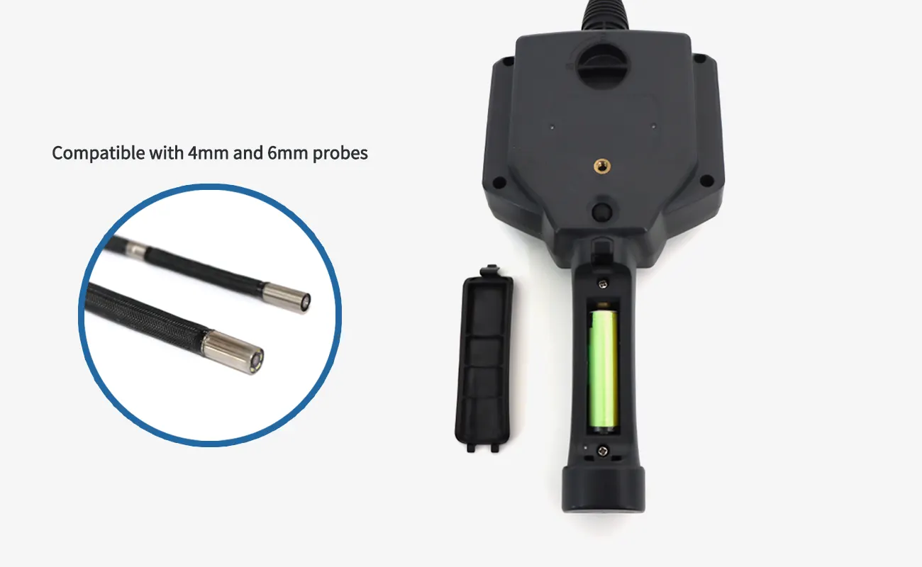 3.9mm Direct Sight Flexible Videoscope, 360° Articulating Borescope for Pipeline Inspection SPJL39D6