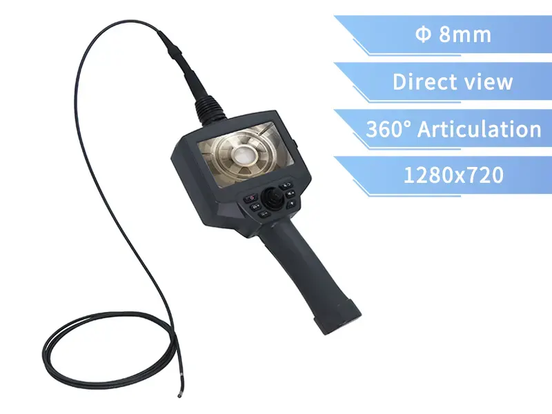 IP67 Waterproof Industrial Endoscope Camera with Direct View 8m Probe Videoscope SPJL80D-L